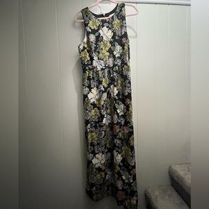 Loft long floral dress with slit